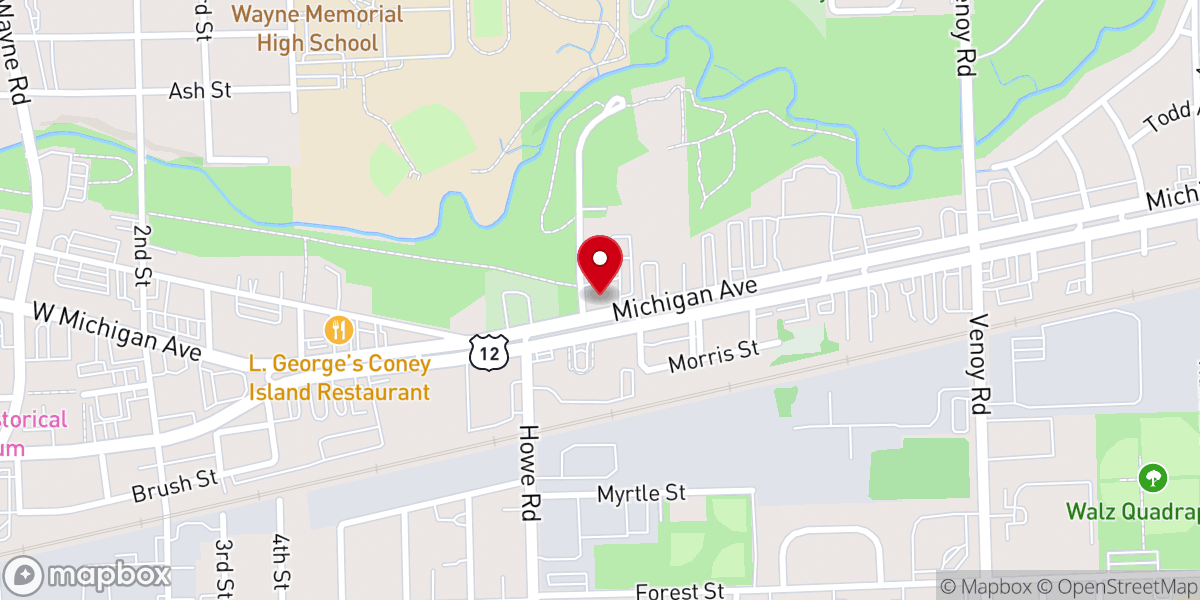 Map showing location of New Hope Baptist Church
