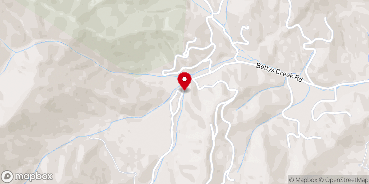 Map showing location of The Vineyards at Betty's Creek