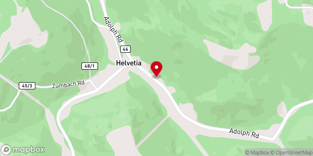 Map showing location of Helvetia Community Hall