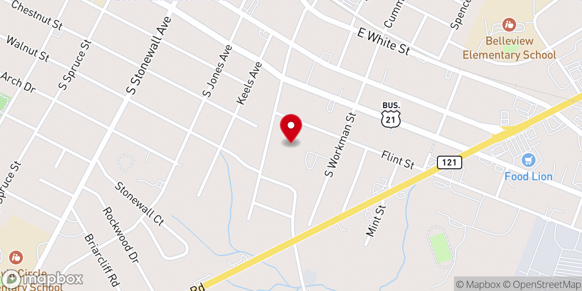 Map showing location of Unity Church of God in Christ Inc