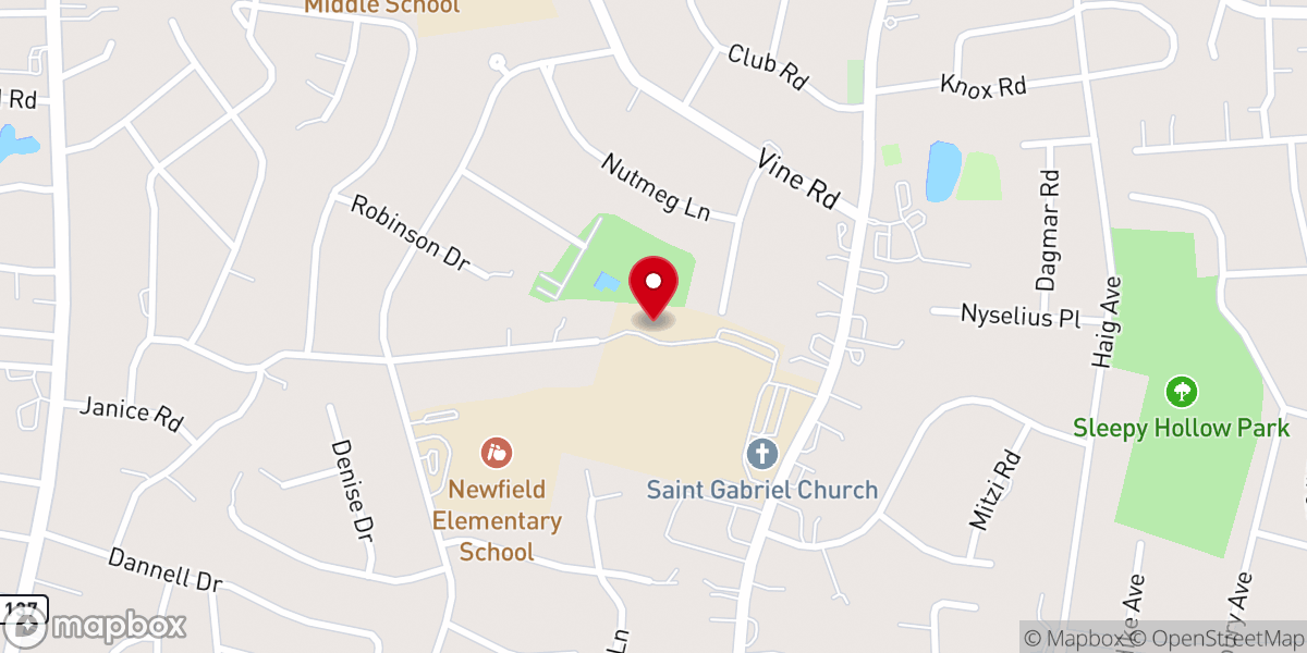 Map showing location of St. Gabriel Church