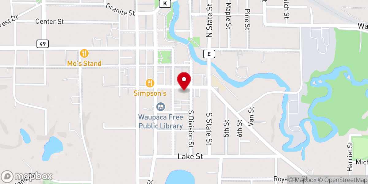 Map showing location of Trinity Lutheran Church