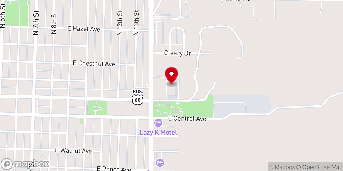 Map showing location of First Presbyterian Church
