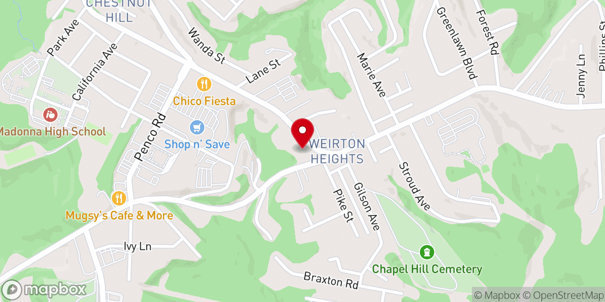 Map showing location of Resurrection Lutheran