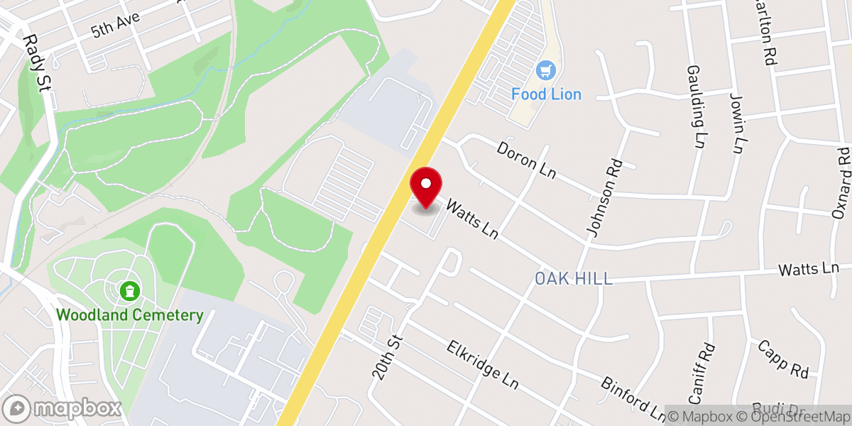 Map showing location of Mosby Memorial Baptist Church