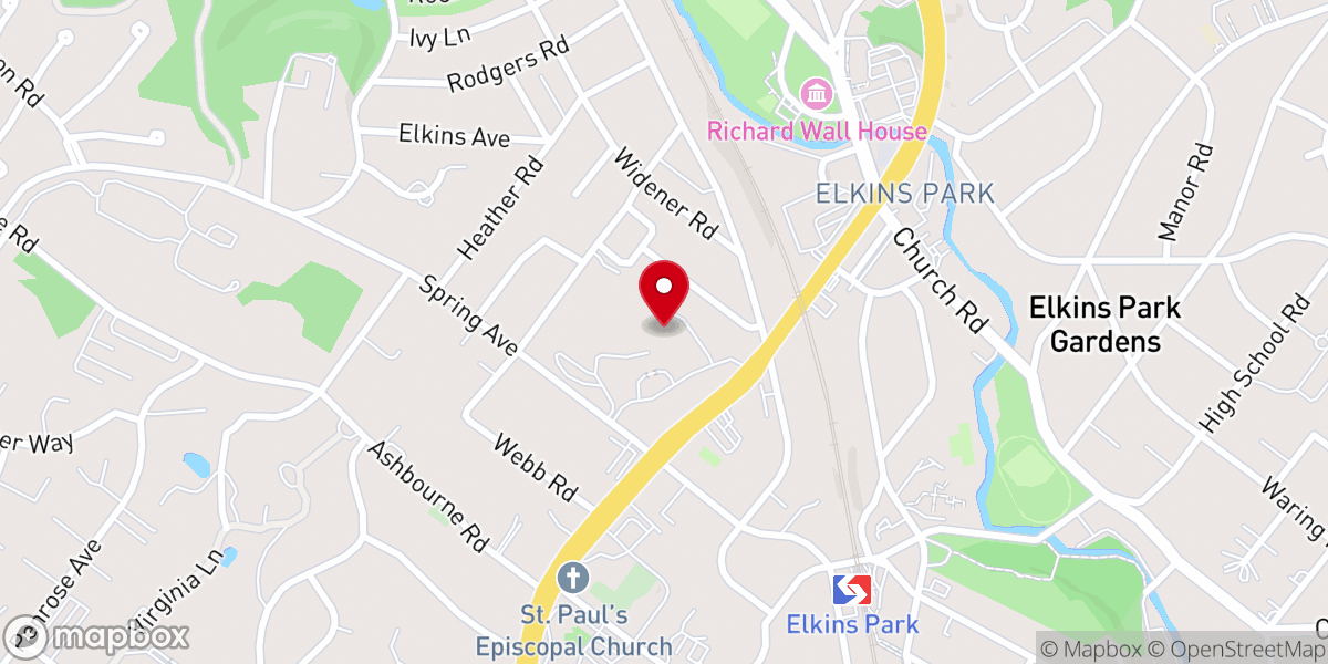 Map showing location of Greek Orthodox Community of Philadelphia