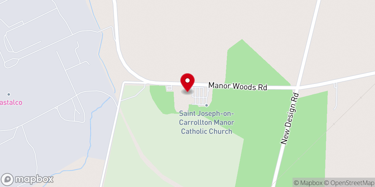 Map showing location of St. Joseph on Carrollton Manor