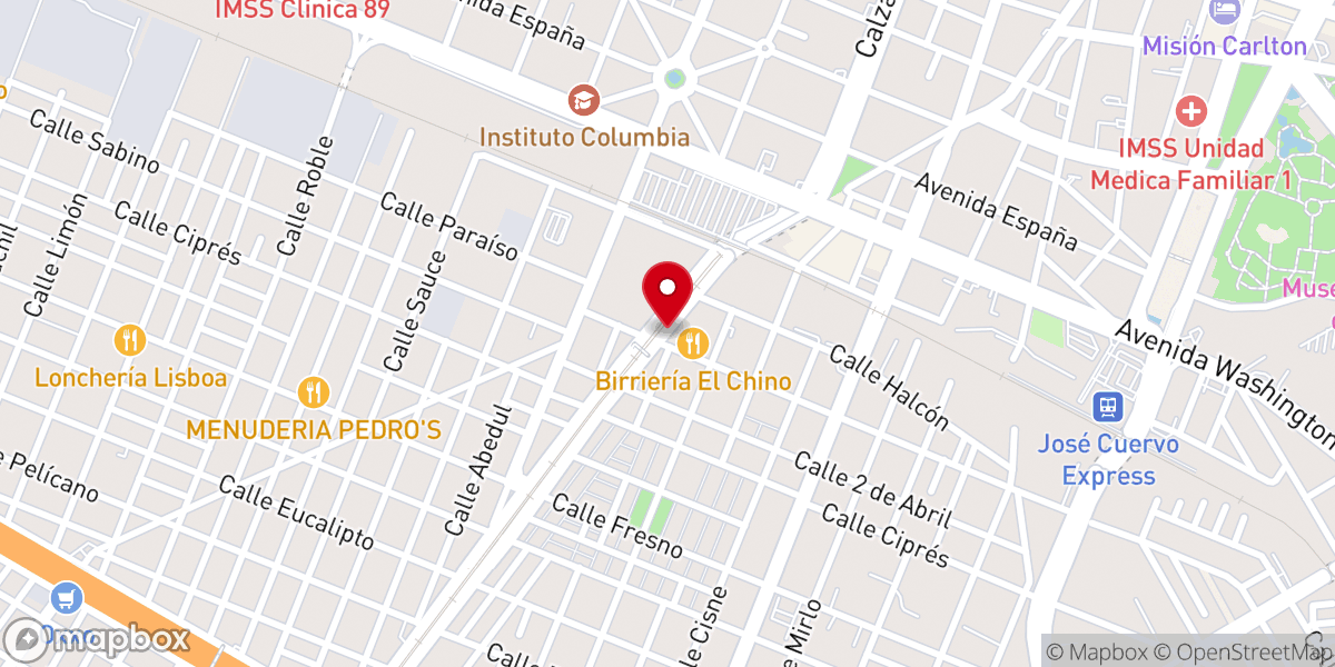 Map showing location of Casa de Oración México