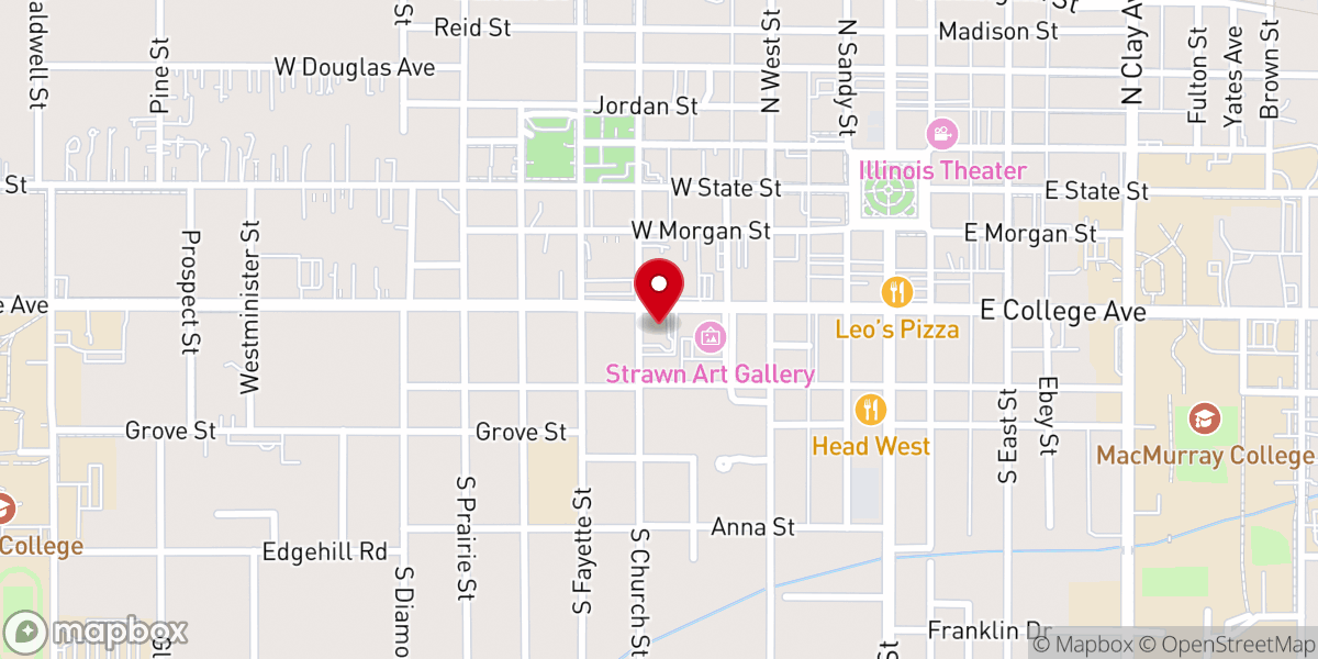 Map showing location of Central Christian Church