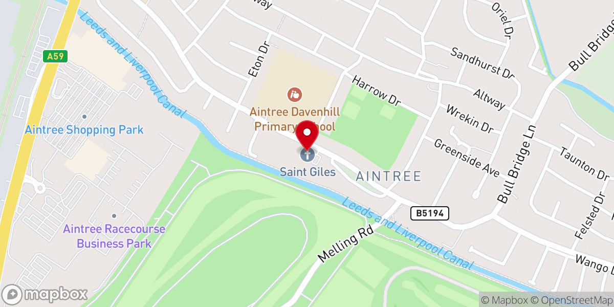 Map showing location of Parish Church of St. Giles