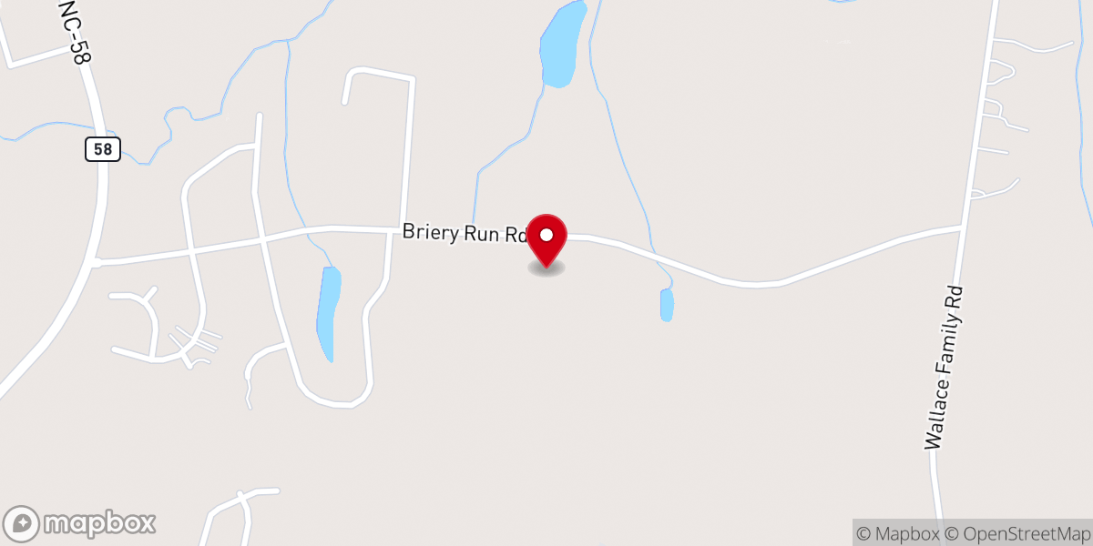 Map showing location of Briary Run Church