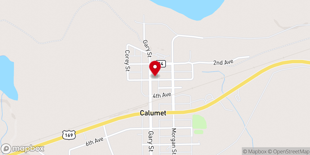 Map showing location of Calumet City Hall