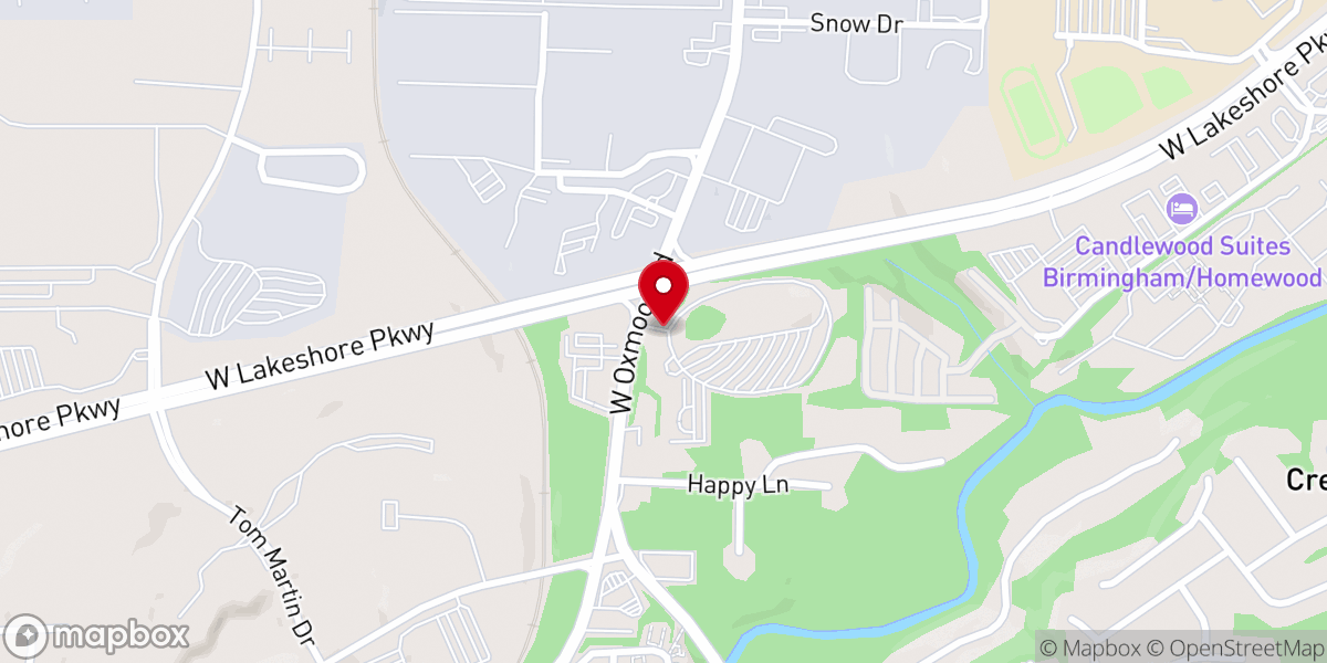 Map showing location of Homewood Church of Christ