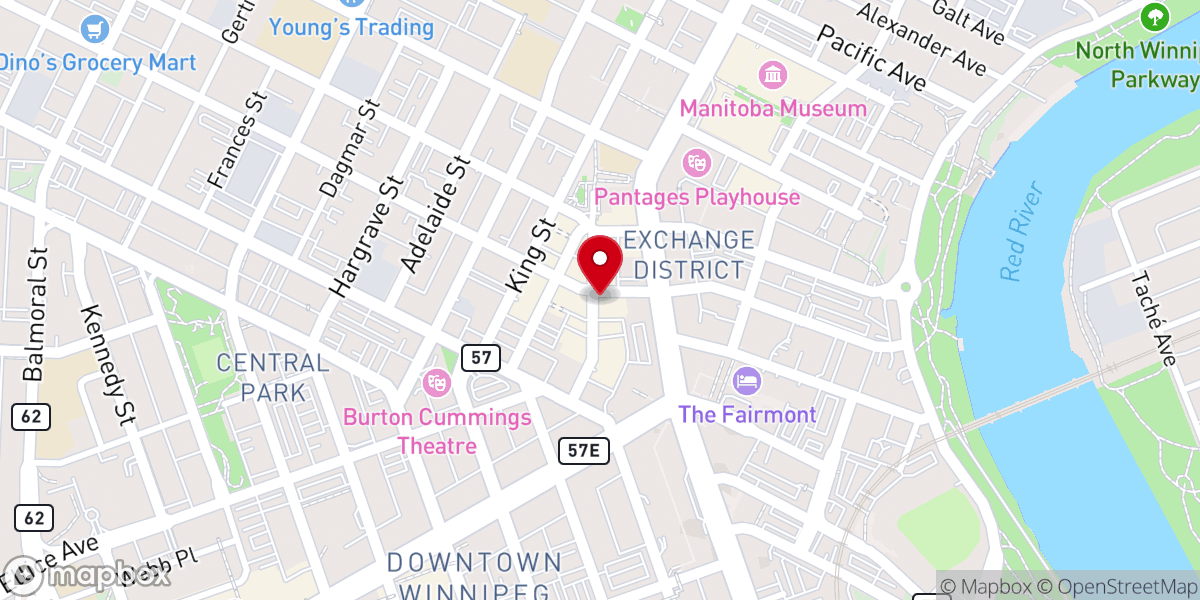 Map showing location of Exchange Community Church