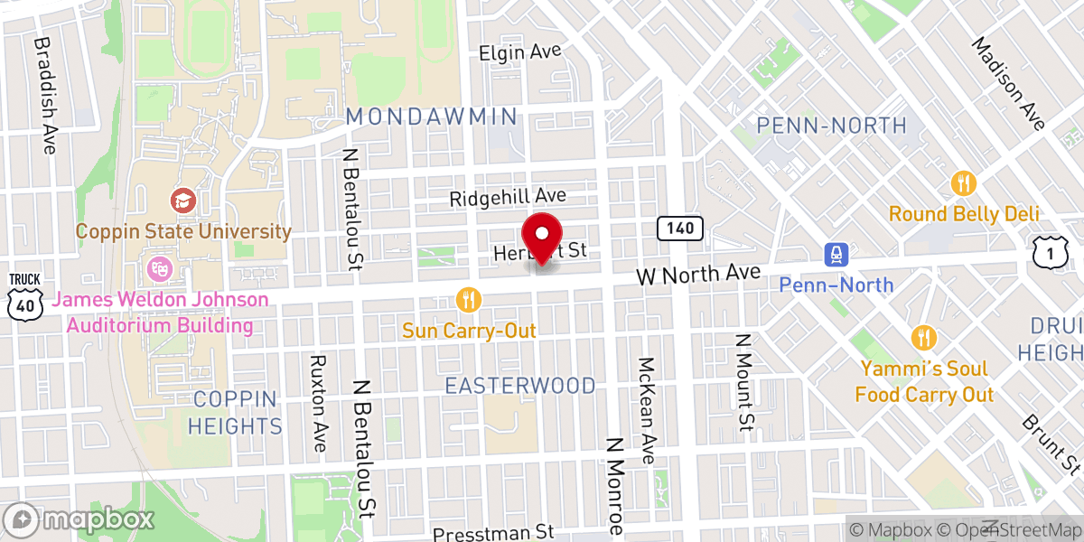 Map showing location of Saint John Pentecostal Church