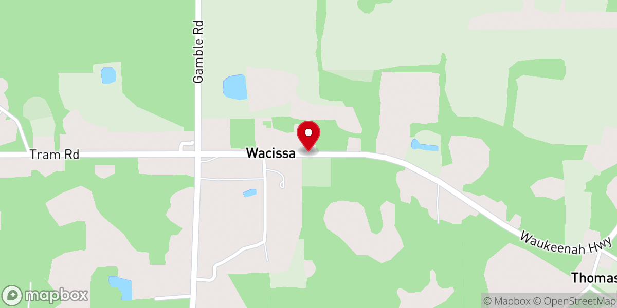 Map showing location of Wacissa Christian Church