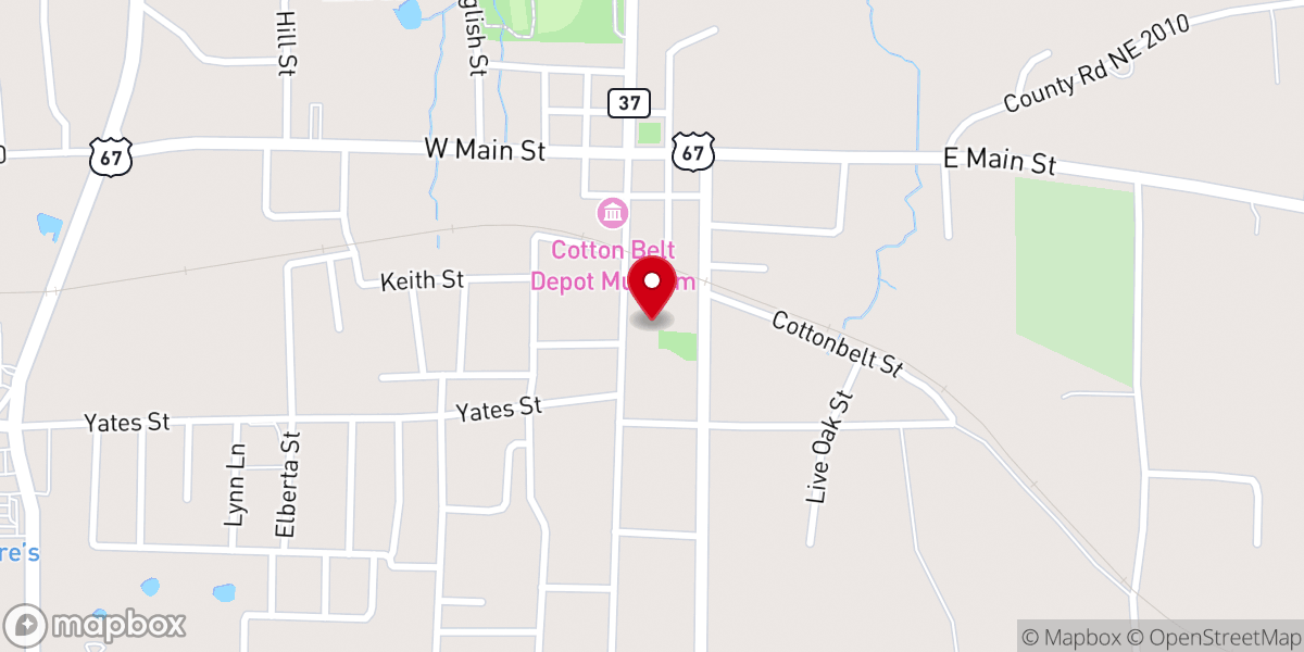 Map showing location of First Baptist Church Mount Vernon
