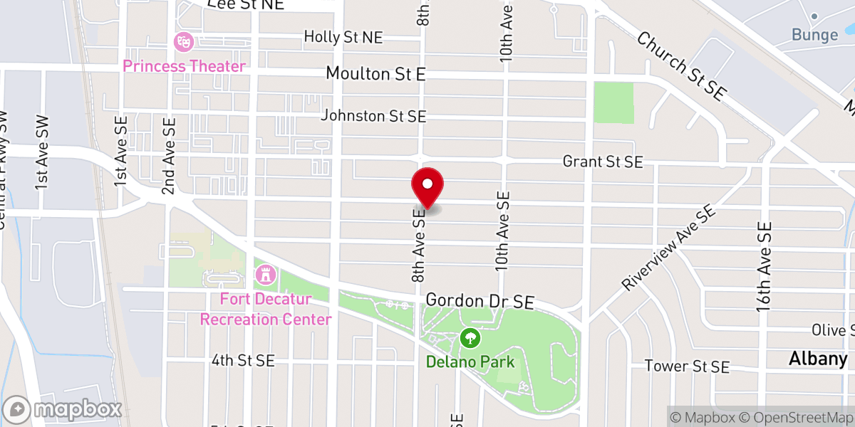 Map showing location of Westminster Presbyterian Church