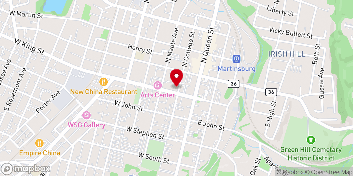 Map showing location of Trinity Episcopal Church