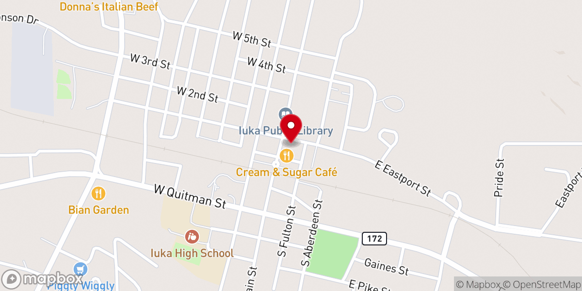 Map showing location of Bethel Church