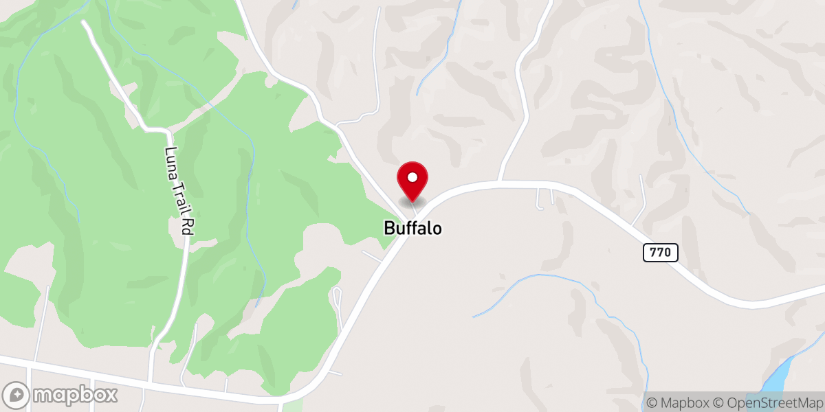 Map showing location of Buffalo Primitive Baptist Church