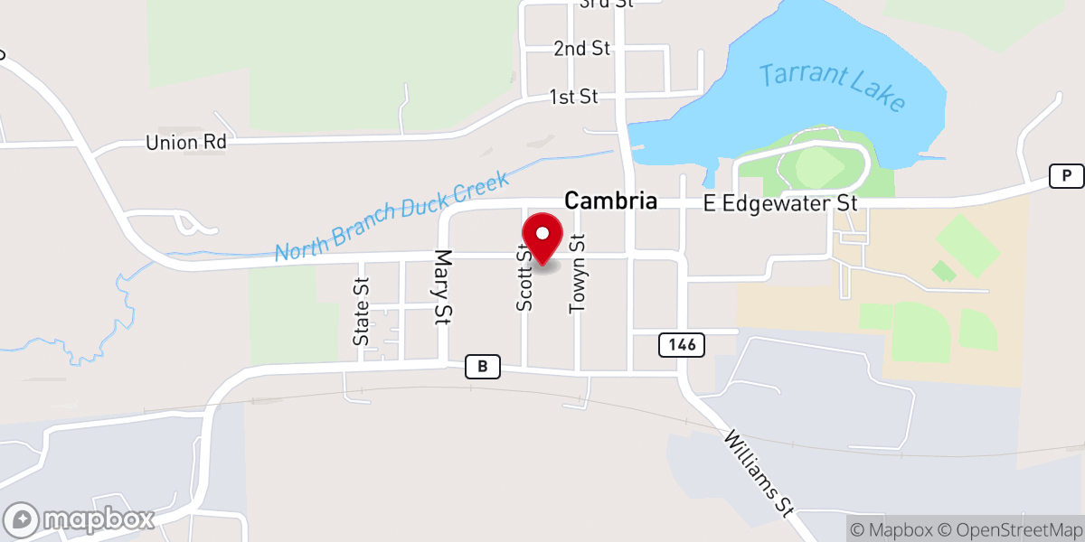 Map showing location of Zion Lutheran Church