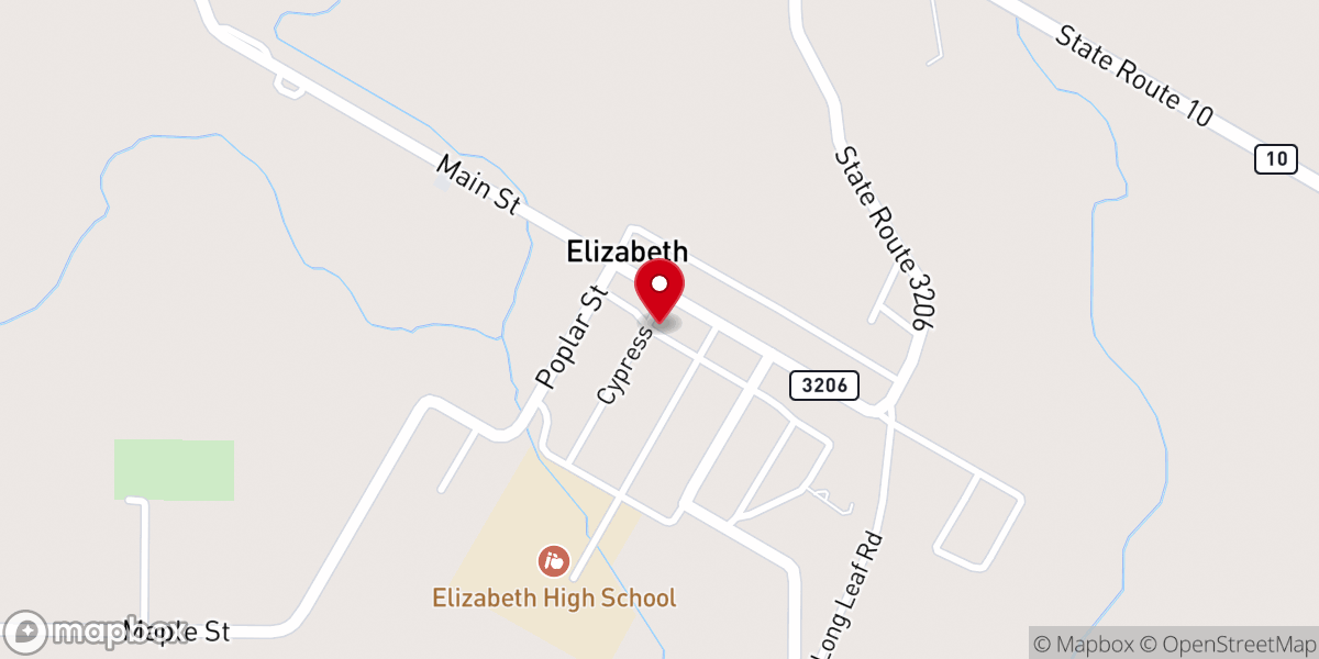 Map showing location of Bethel Pentecostal Church