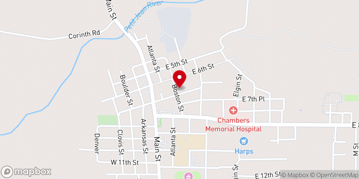 Map showing location of Danville United Methodist Church