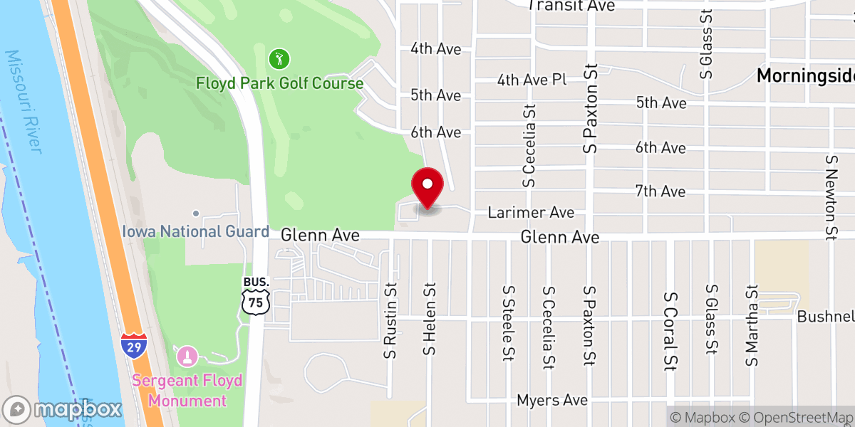 Map showing location of Westminster Presbyterian Church