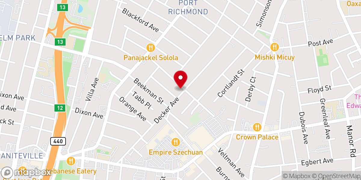 Map showing location of Iglesia de Dios S.I, NY