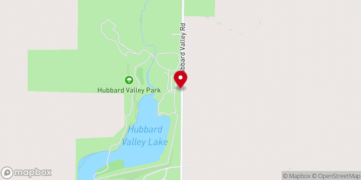 Map showing location of Hubbard Valley Park