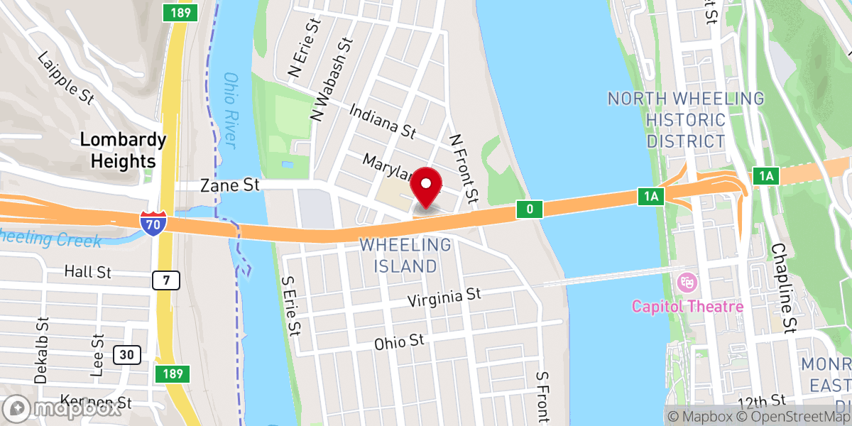 Map showing location of Island Christian Church