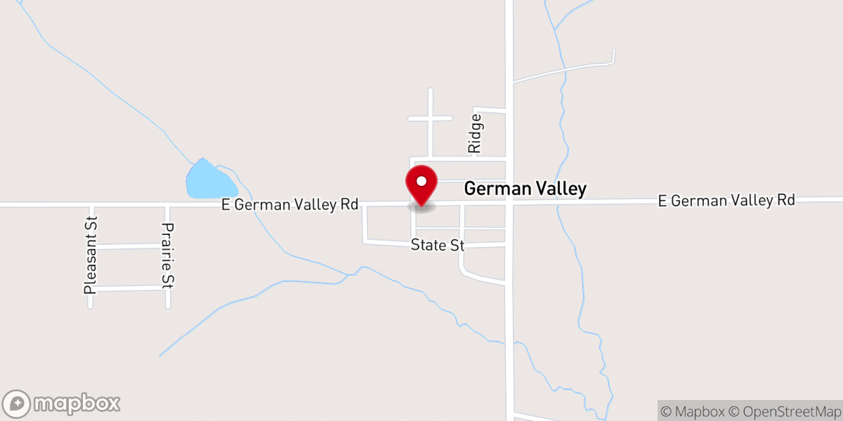 Map showing location of German Valley United Methodist