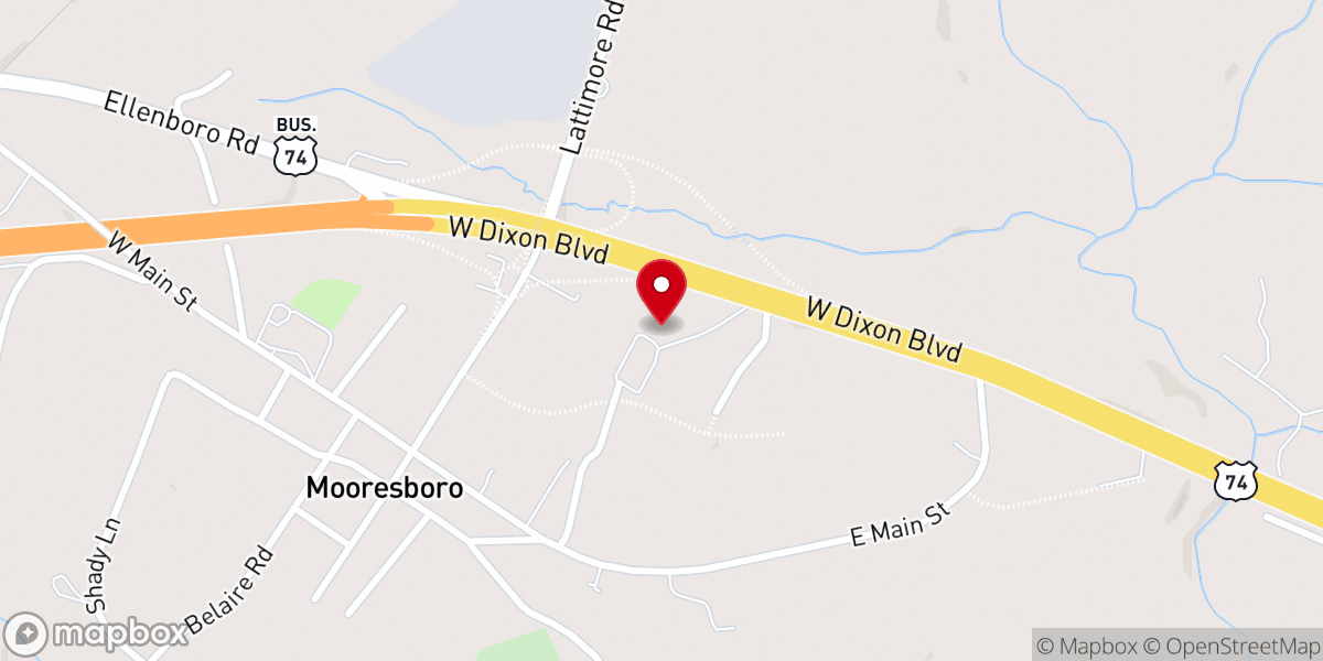 Map showing location of Cornerstone Baptist Church