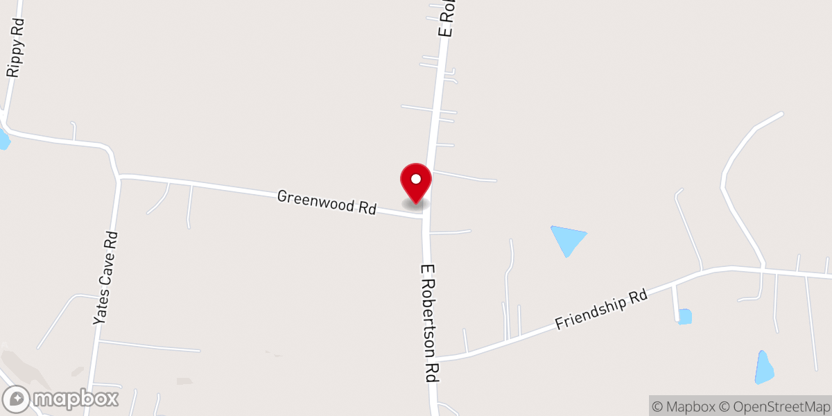 Map showing location of Greenwood Church