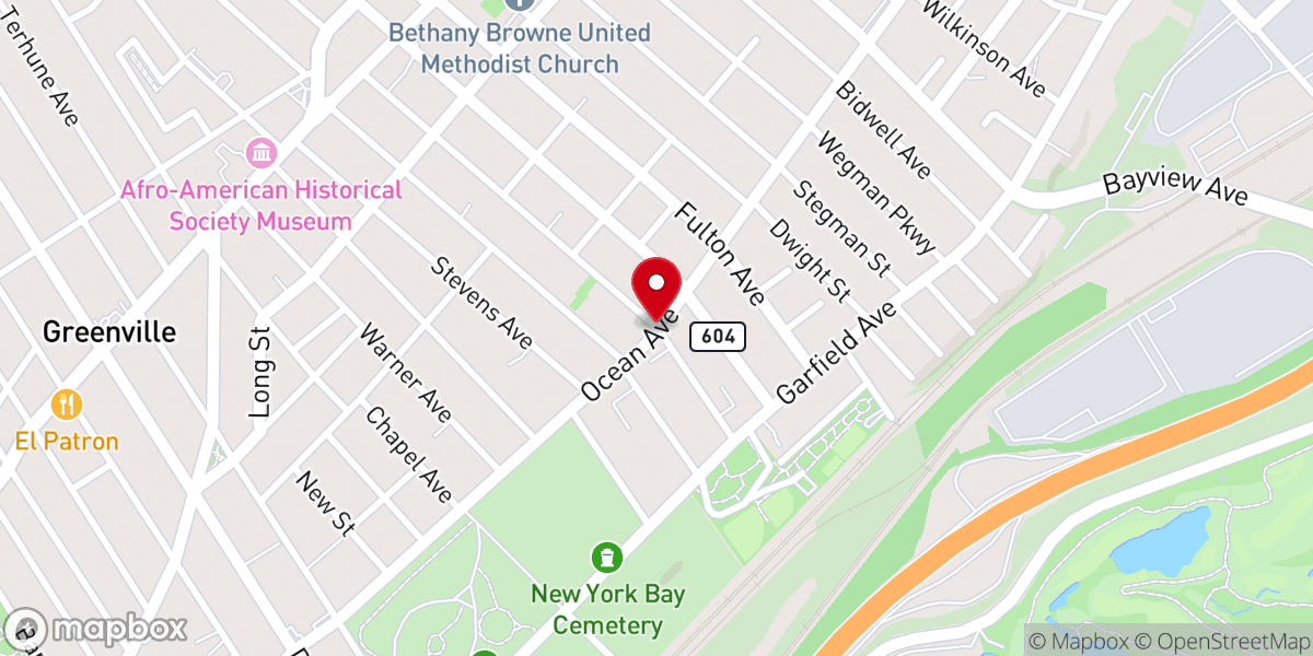 Map showing location of Bethesda Baptist church