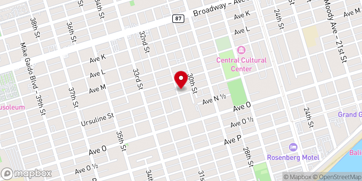 Map showing location of Holy Rosary Catholic Church