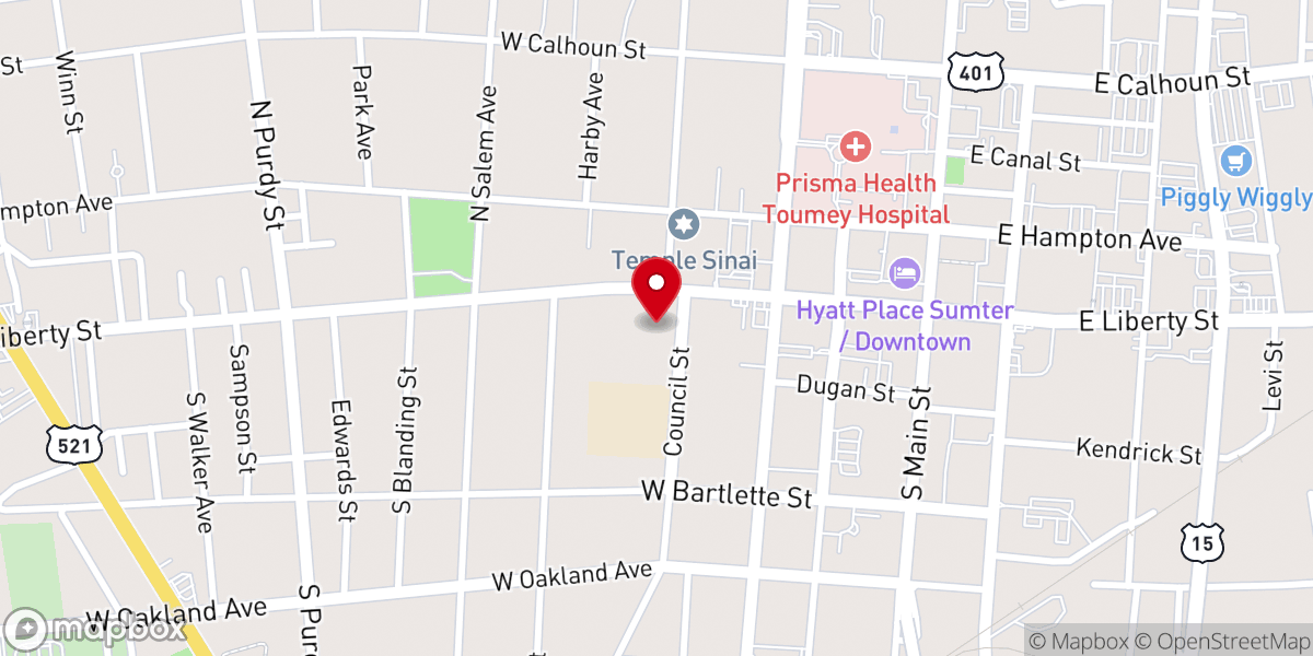 Map showing location of Trinity United Methodist Church - Williams-Brice Center