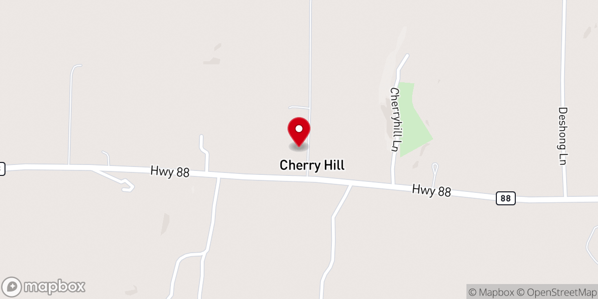 Map showing location of Cherry Hill Baptist Church