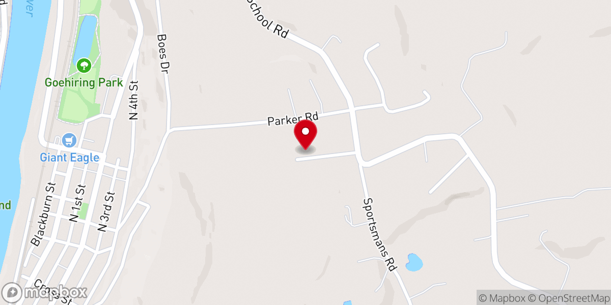 Map showing location of Faith Lutheran Church