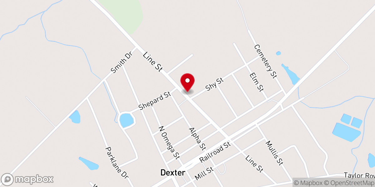 Map showing location of Dexter New Beginnings Church