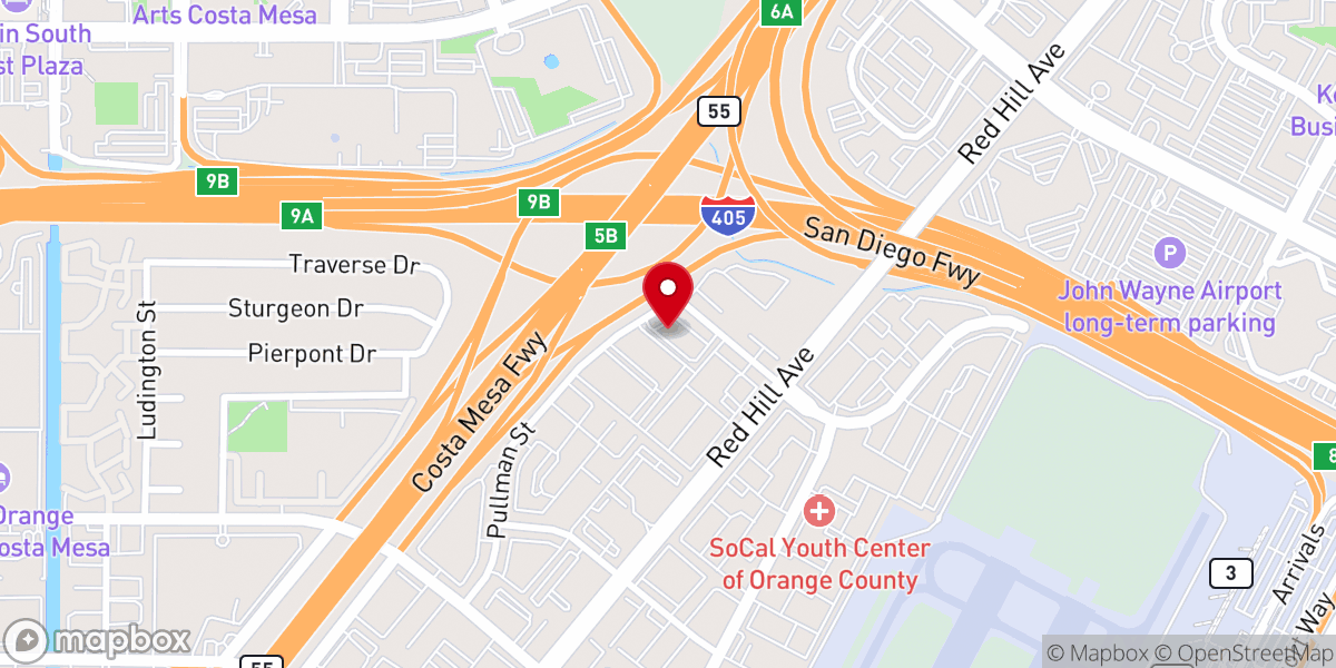 Map showing location of First Love Church Newport Mesa