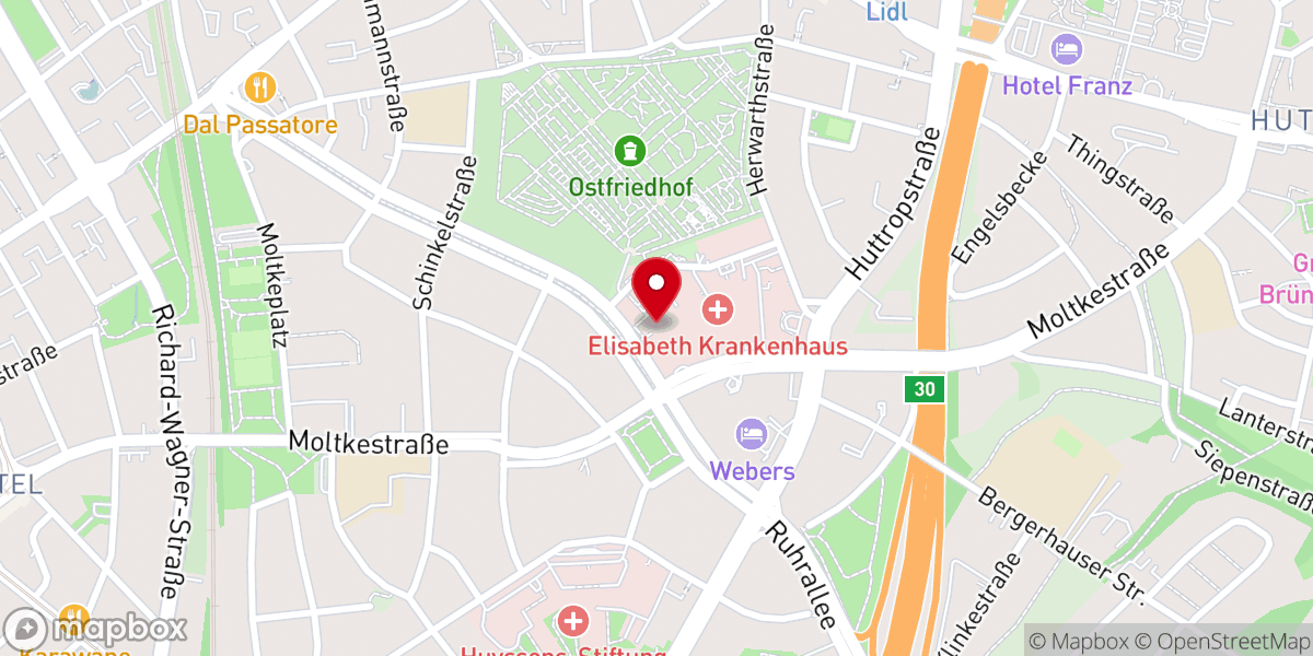 Map showing location of Kirche des Elisabeth-Krankenhauses Essen