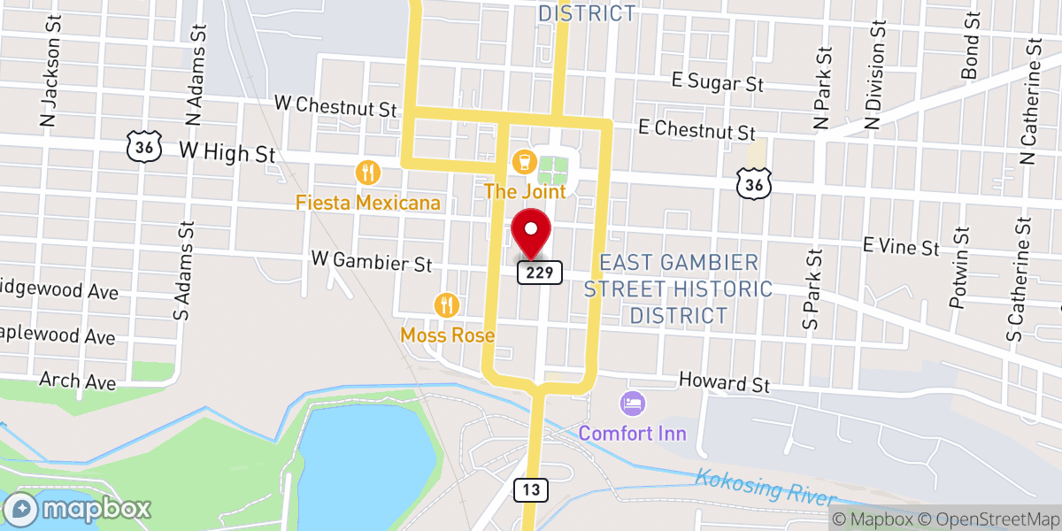 Map showing location of The Freedom Center