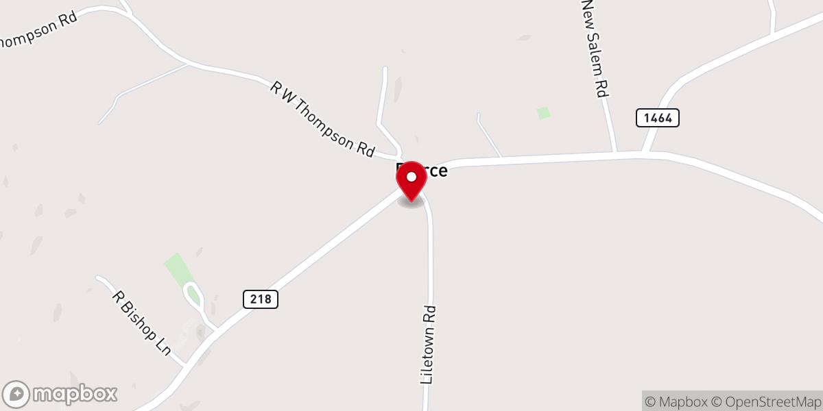 Map showing location of Trammell Creek Baptist Church