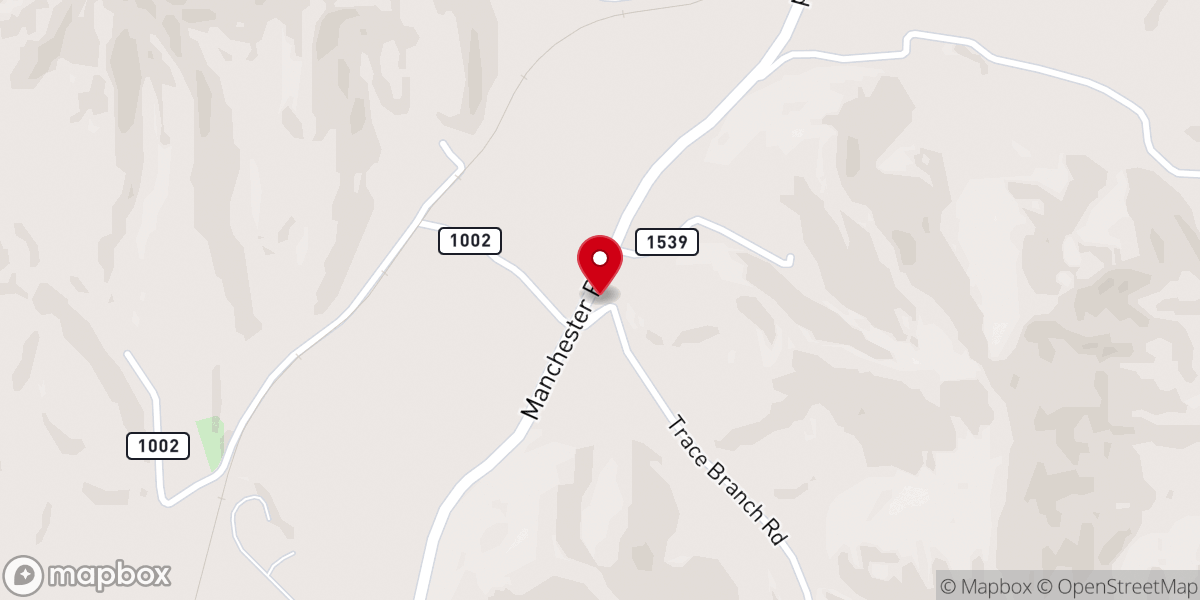 Map showing location of Trace Branch United Methodist Church