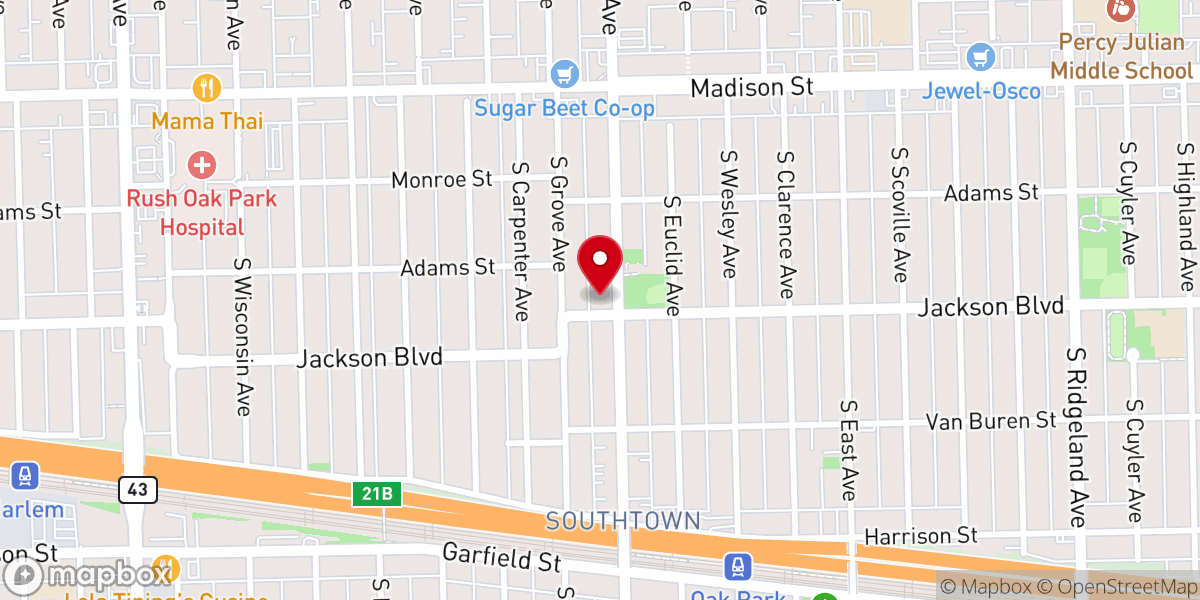 Map showing location of Parkview Presbyterian Church