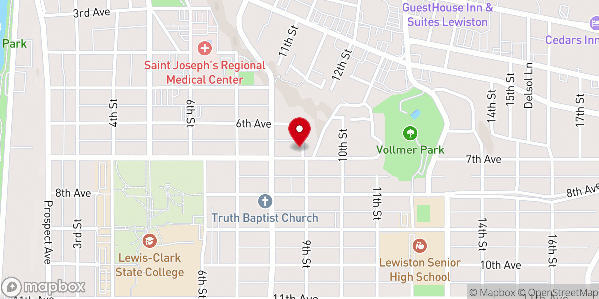 Map showing location of New Spring Missionary Baptist Church
