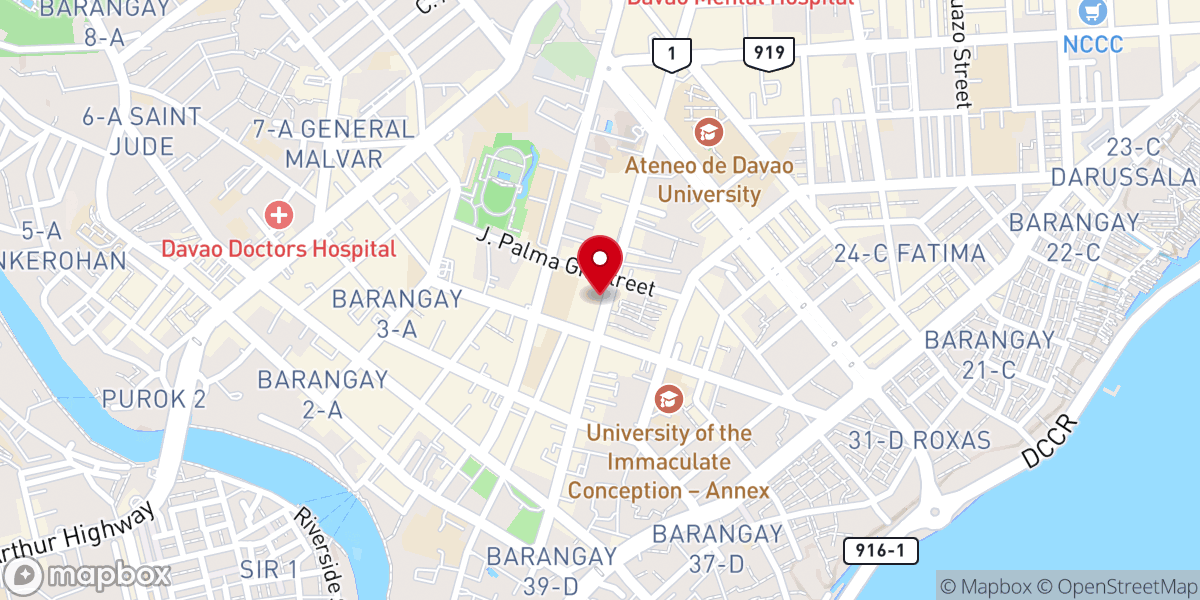 Map showing location of Victory Davao