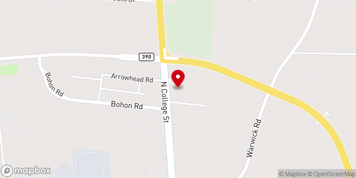 Map showing location of Harrodsburg Cumberland Presbyterian Church